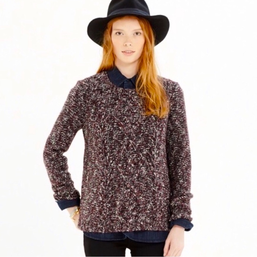Madewell Firelight Knit Marled Split Hem Pullover Sweater